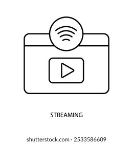 streaming concept line icon. Simple element illustration. streaming concept outline symbol design.