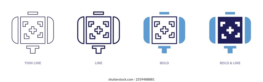 Streaming data icon in 4 different styles. Thin Line, Line, Bold, and Bold Line. Duotone style. Editable stroke.