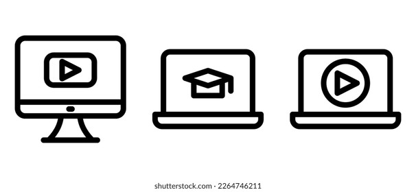streaming education icon or logo isolated sign symbol vector illustration - high quality black style vector icons

