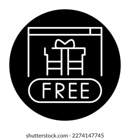 Streaming free present black line icon. Online promotion. Pictogram for web page.