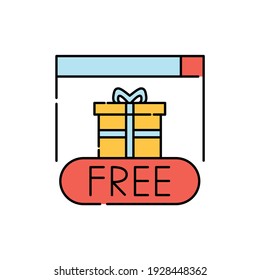 Streaming free present color line icon. Pictogram for web page, mobile app, promo. UI UX GUI design element. Editable stroke.