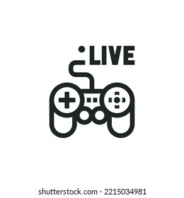 Streaming of game icon isolated on white background