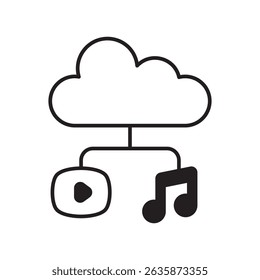 streaming glyph icon with white background vector stock illustration