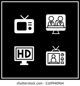 streaming icon. 4 streaming vector set. television icons for web and design about streaming theme