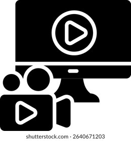 Streaming Icon Glyph Vector Illustration