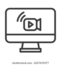 Streaming Icon Lineal Style Vector Illustration
