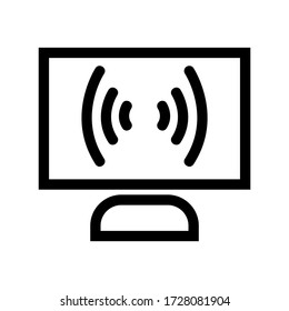 
icono de streaming o logotipo símbolo de signo aislado ilustración vectorial - iconos vectoriales de estilo negro de alta calidad
