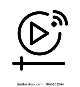 Icono de streaming o logotipo símbolo de signo aislado ilustración vectorial - iconos vectoriales de estilo negro de alta calidad
