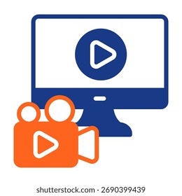 Vektorgrafik mit gemischter Farbe für Streaming-Symbole