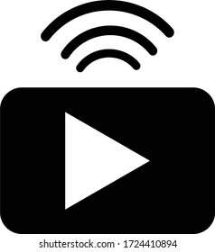 streaming icon on white background. flat style. broadcast icon for your web site design, logo, app, UI. live streaming symbol. video streaming sign. 