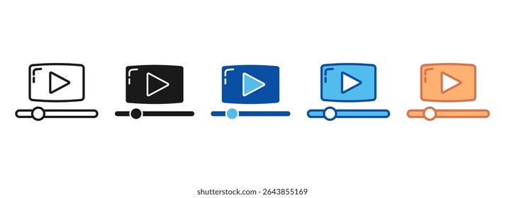 Streaming Icon Set Multiple Style Collection