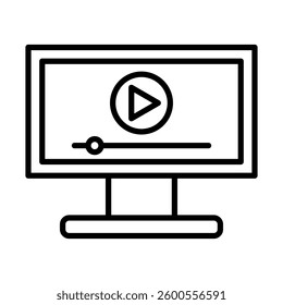 Streaming Icon Vector Line Icon Design