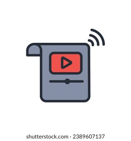streaming icon. vector.Editable stroke.linear style sign for use web design,logo.Symbol illustration.
