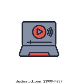 streaming icon. vector.Editable stroke.linear style sign for use web design,logo.Symbol illustration.