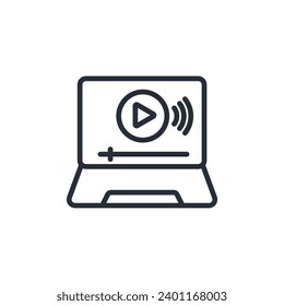 streaming icon. vector.Editable stroke.linear style sign for use web design,logo.Symbol illustration.