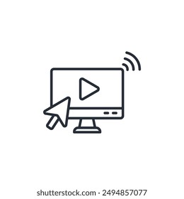 streaming icon. vector.Editable stroke.linear style sign for use web design,logo.Symbol illustration.