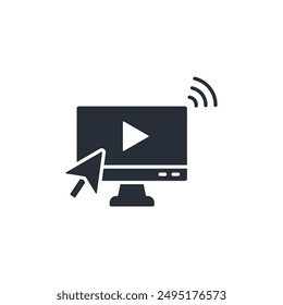 streaming icon. vector.Editable stroke.linear style sign for use web design,logo.Symbol illustration.