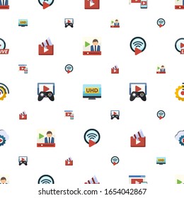 los iconos de transmisión se realizan sin problemas. Incluye transmisión de video plano editable, transmisión de 4K, marketing de video adaptable, iconos de juego. para web y móvil.