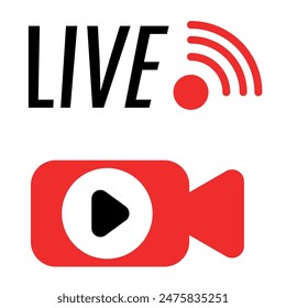 Streaming Icons. Social Media Live Vector.