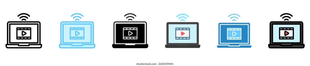 Streaming multi estilo, mini ícone de ilustração. use para conceito moderno, impressão, UI, kit UX, web e desenvolvimento de aplicativos. Vetor EPS 10, relacionado com entretenimento, festival, funfair e hobbies