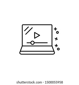 Streaming multimedia laptop icon. Element of quit smoking icon