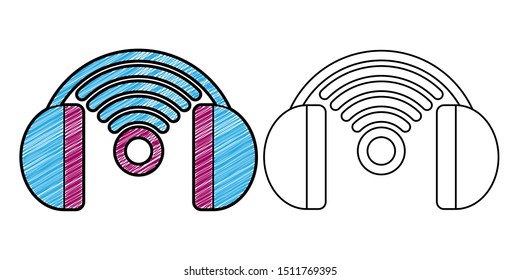 streaming music icon design vector with texture. editable outline for other style