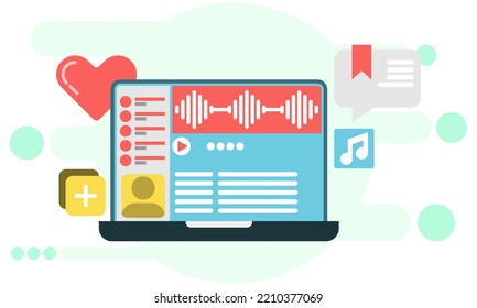 streaming music player interface. music player on the internet