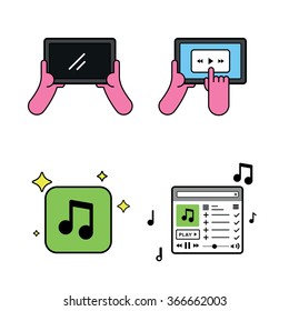 Streaming music using a tablet device