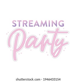 Streaming Party Text, Kpop Music, Kpop Streaming, Korean Music, Kpop Fans, Streaming Wars, Vector Illustration Background