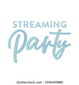 Streaming Party Text, Kpop Music, Kpop Streaming, Korean Music, Kpop Fans, Streaming Wars, Vector Illustration Background