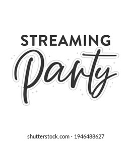 Streaming Party Text, Kpop Music, Kpop Streaming, Korean Music, Kpop Fans, Streaming Wars, Vector Illustration Background