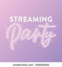 Streaming Party Text, Kpop Music, Kpop Streaming, Korean Music, Kpop Fans, Streaming Wars, Vector Illustration Background