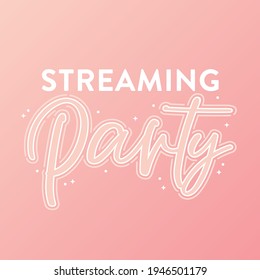 Streaming Party Text, Kpop Music, Kpop Streaming, Korean Music, Kpop Fans, Streaming Wars, Vector Illustration Background