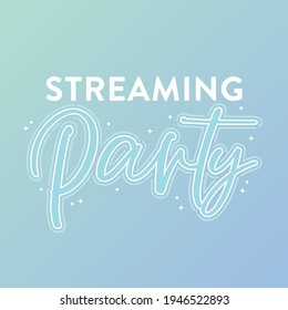 Streaming Party Text, Kpop Music, Kpop Streaming, Korean Music, Kpop Fans, Streaming Wars, Audio Music, Vector Illustration Background