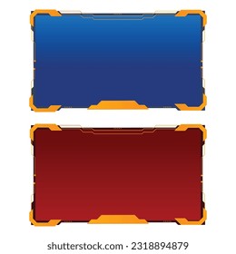 Streaming screen panel overlay design template. Live video, game, online stream futuristic technology style. Abstract digital user interface