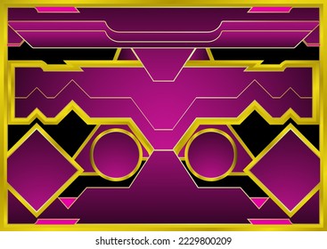 Streaming screen panel overlay game design template neon theme.