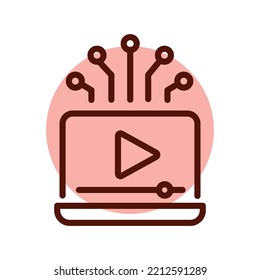 Streaming service black line icon. Online promotion. Pictogram for web page.