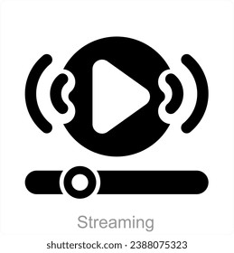 Streaming and share screen icon concept