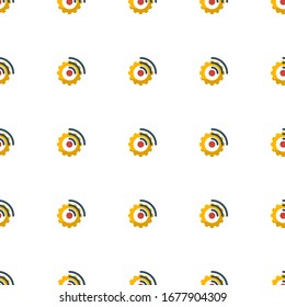Streaming software icon pattern seamless isolated on white background. Editable flat Streaming software icon. Streaming software icon pattern for web and mobile.