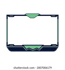 Streaming elegante para el diseño vectorial de los jugadores en vivo. El diseño de los marcos de juego está cubierto por una sombra de color verde y negro oscuro. Sobreposición de estilo para la ilustración vectorial de las bobinas en directo.