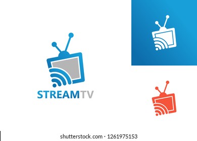 Streaming Television Logo Template Design Vector, Emblem, Design Concept, Creative Symbol, Icon