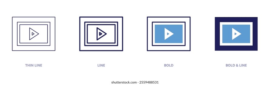 Streaming tips icon in 4 different styles. Thin Line, Line, Bold, and Bold Line. Duotone style. Editable stroke.