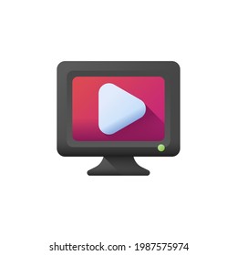 Streaming-TV-App einzeln auf weißem Hintergrund, realistische Vektorgrafik