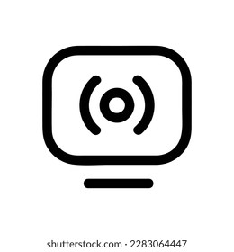 Streaming tv app vector icon, Outline style, isolated on white Background.