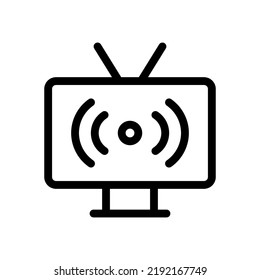 streaming tv line icon illustration vector graphic