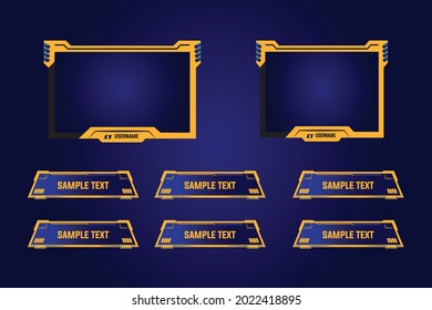 Streaming twitch Overlay display panel for Gamer and color Twitch panel