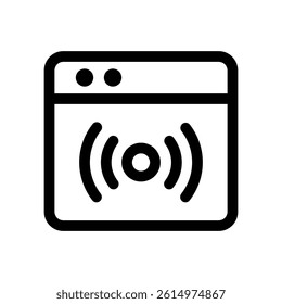 Streaming Vector Icon for Online Media Playback. Video and audio illustration, real-time broadcast concept, entertainment design. Line Icon