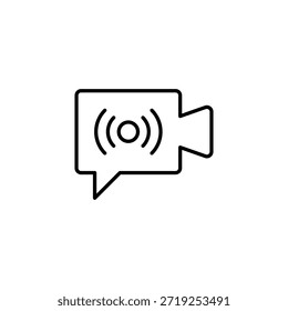 Streaming Video Conversa Contorno Ícone Design, Comunicação