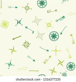 Streamless pattern with topographic icons. Cartoon style