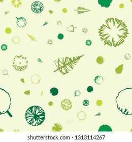 Streamless vector pattern with trees topographic icons